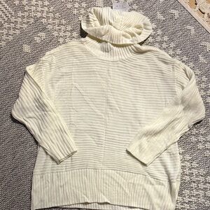 Christopher & Banks Cream Cowl Neck Sweater